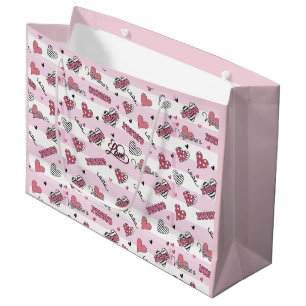 Stylish XOXO Valentine's Day Patterned Large Gift Bag