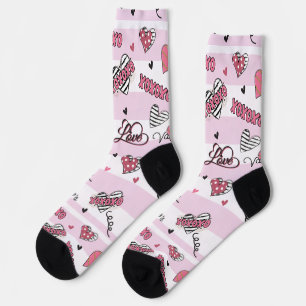 Stylish XOXO Valentine's Day Patterned    Socks