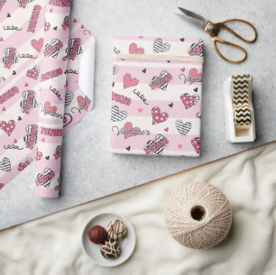 Stylish XOXO Valentine's Day Patterned Wrapping Paper