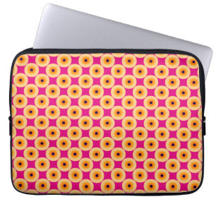 Stylish Yellow and Hot Pink Polka Dot Laptop Sleeve