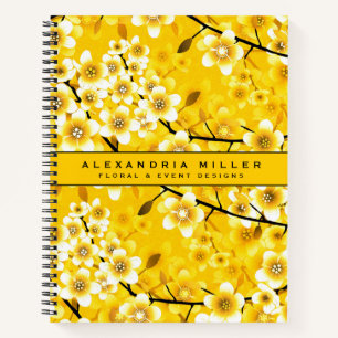Stylish Yellow Blossoming Flowers Notebook