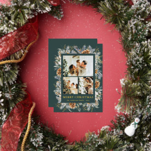 Stylish Yellow Botanical Photo Frame Christmas