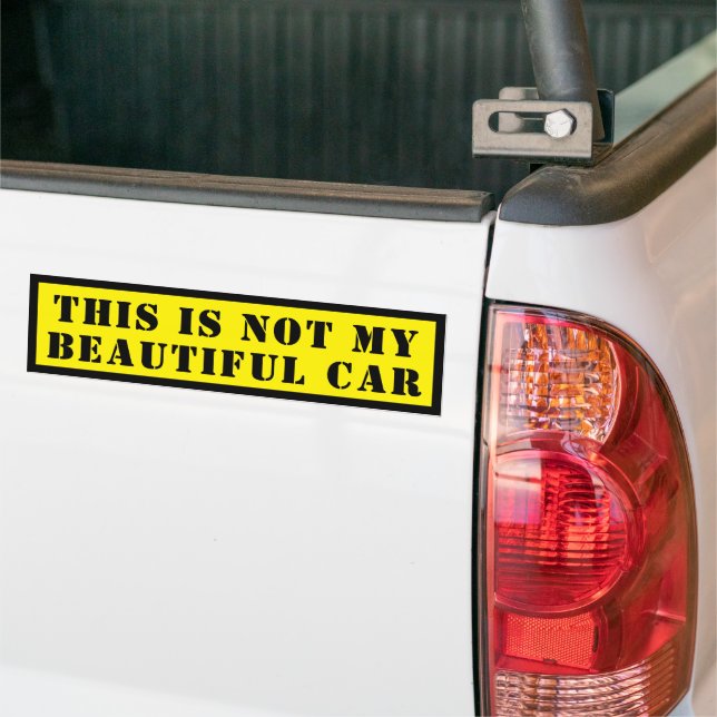 Stylish Yellow Custom Script Bumper Sticker (On Truck)