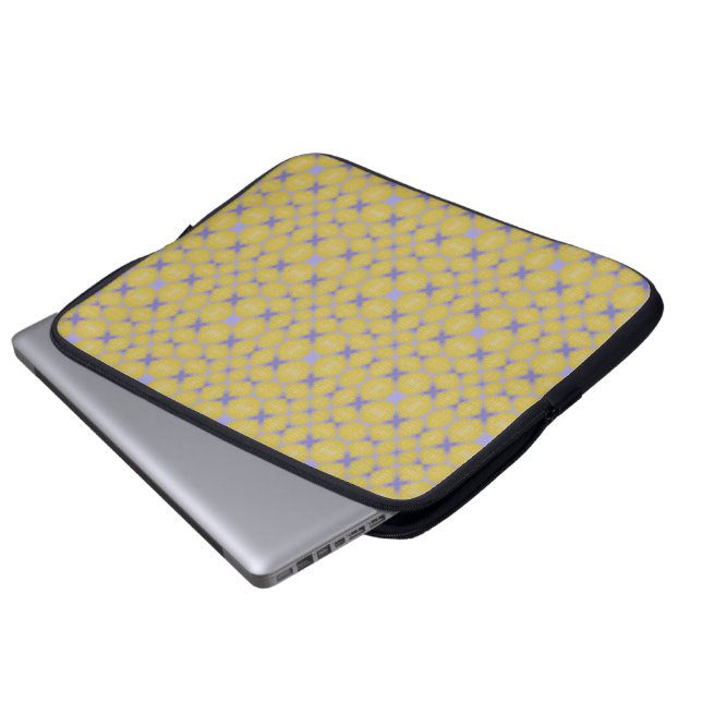Stylish Yellow Geometric Design  Laptop Sleeve (Front Bottom)