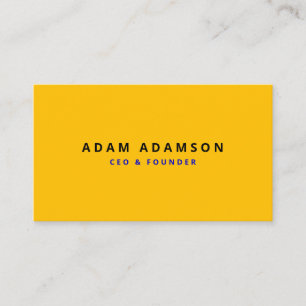 Stylish Yellow & Gold Founder Ceo President Business Card