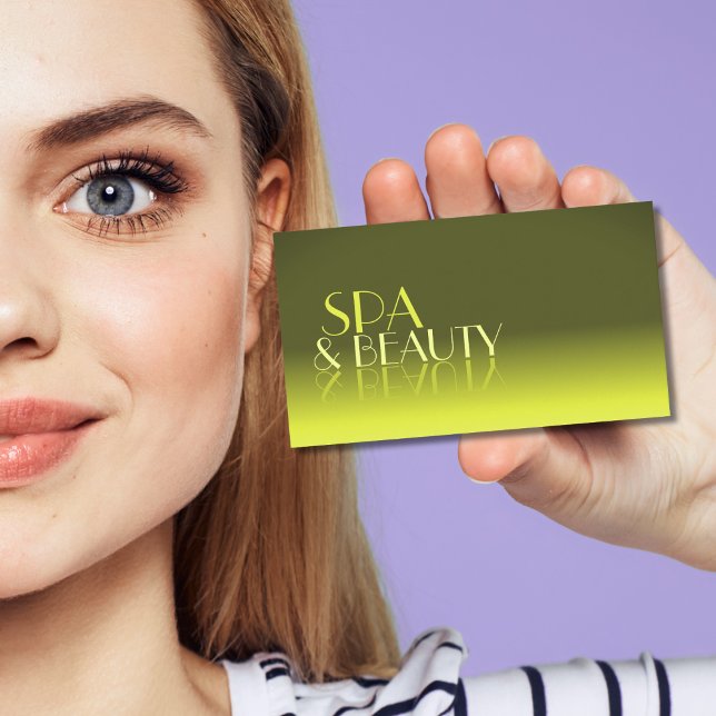 Stylish Yellow Gradient Mirror Font Professional Business Card (Creator Uploaded)