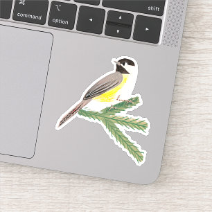 Stylish yellow & green chickadee bird  Sticker