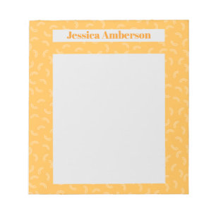 Stylish Yellow Modern Typography Personalized Name Notepad