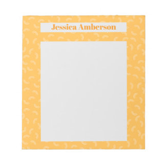 Stylish Yellow Modern Typography Personalized Name Notepad