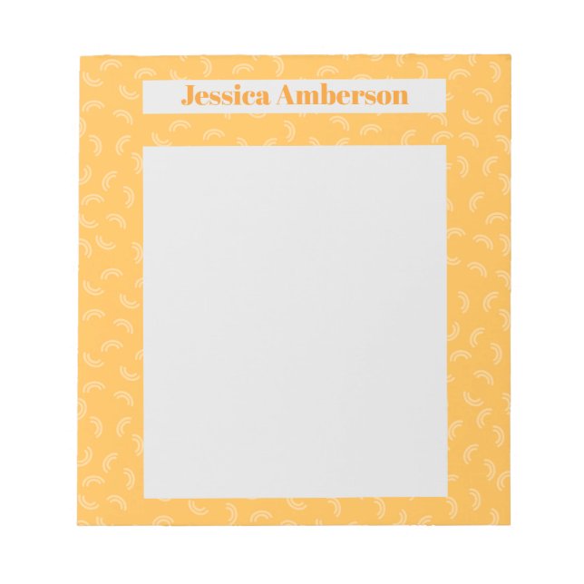 Stylish Yellow Modern Typography Personalized Name Notepad (Front)