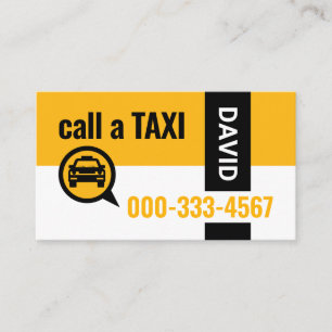 Stylish Yellow Taxi Color Driver Business Card