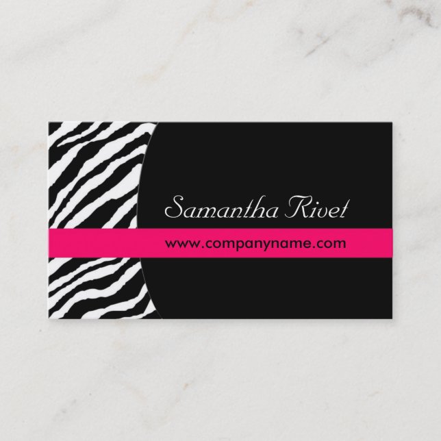 Stylish Zebra Print  :: Business Cards{Horizontal} Business Card (Front)