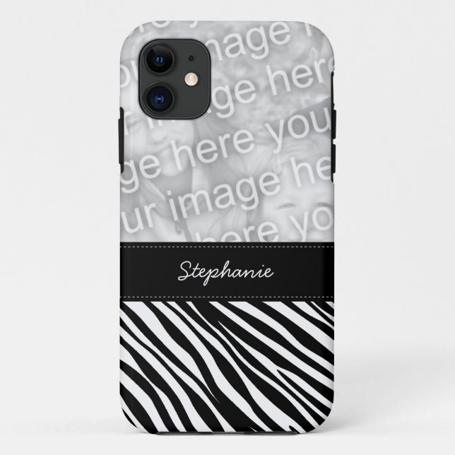 Stylish Zebra Print Custom Photo iPhone 5 Case (Back)