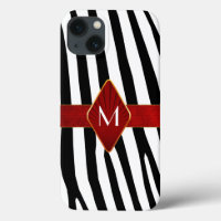 Stylish Zebra Print Monogram