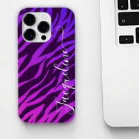 Stylish Zebra Print Ombre Purple Customised Name