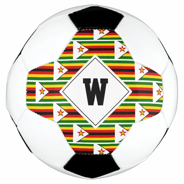 Stylish ZIMBABWE FLAG Monogram Soccer Ball (Front)