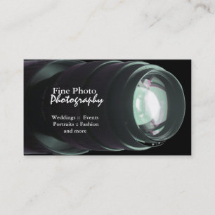Stylish Zoom Lens Photographer Business Cards