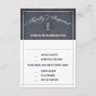Stylishly Chalked Wedding Response / RSVP Cards