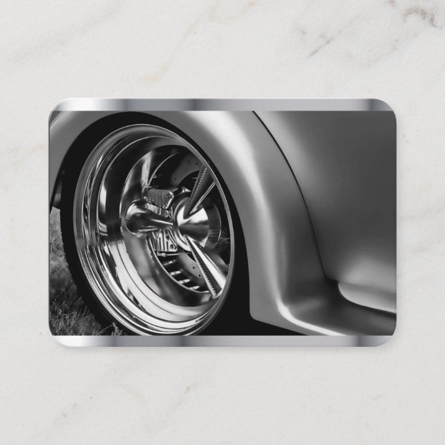 Stylishly Classy, silver Chrome. Business Card (Front)