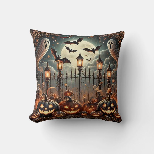 Stylishly Decorate Your Home with Halloween-Themed Cushion (Front)