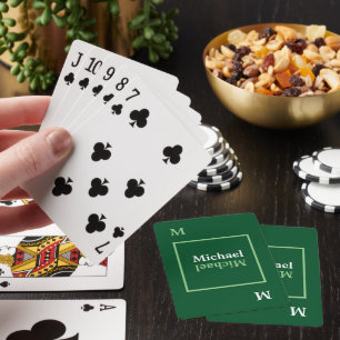 Stylishly Greenish Personalised  Playing Cards