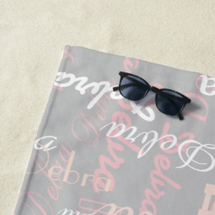 Stylishly Overlapped Name all-over-print   Beach Towel