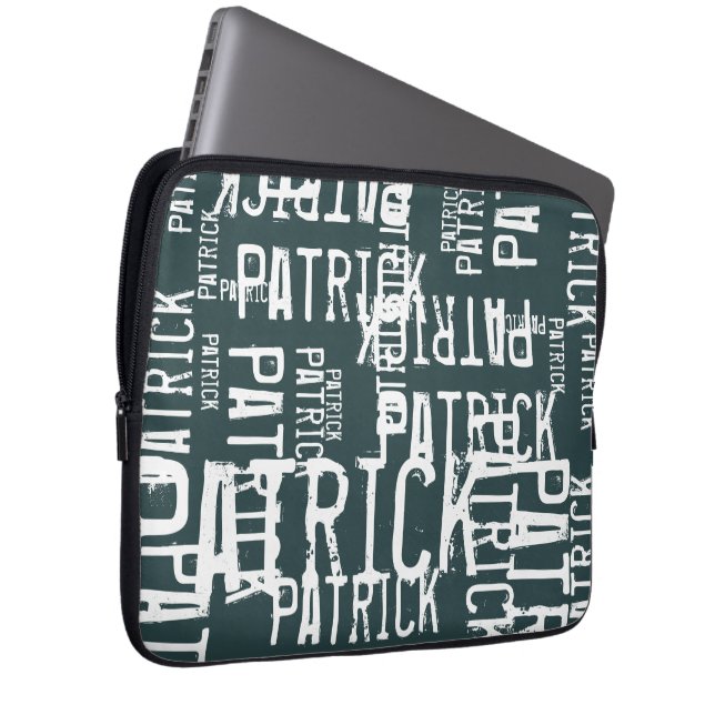 Stylishly Personalised Name Pattern Typography Laptop Sleeve (Front Right)