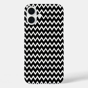 Stylist Black And White Chevron iPhone 16 Plus Case