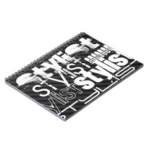 Stylist; Black & Dark Grey Stripes Notebook