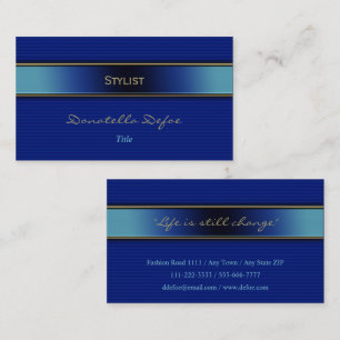 Stylist Classy Elegant Professional Blue Business Card