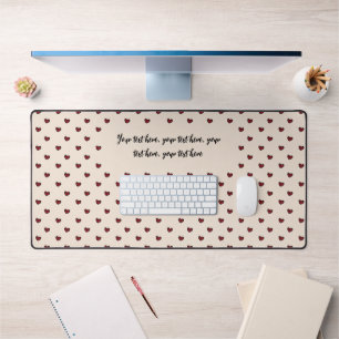 Stylist Cute Sweet Red Heart Pattern Monogram gift Desk Mat