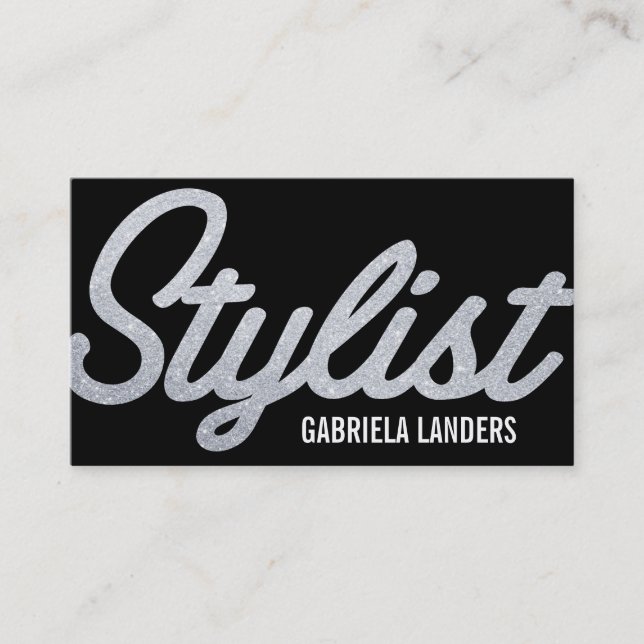 Stylist | Glitter Script (appointment card) Appointment Card (Front)