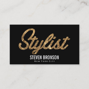 Stylist   Gold Script Business Card