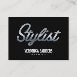 Stylist   Metallic Script Business Card