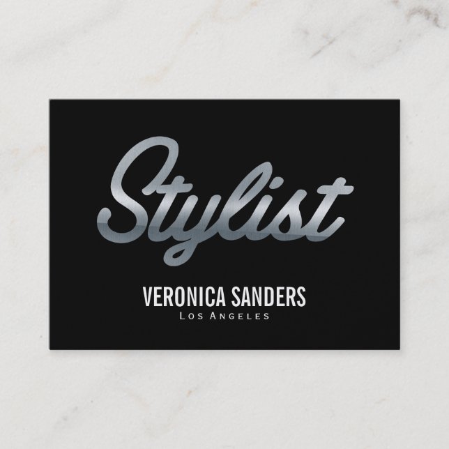 Stylist | Metallic Script Business Card (Front)
