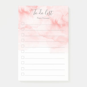 Stylist, Modern, Girly, Watercolor, to do list Post-it Notes