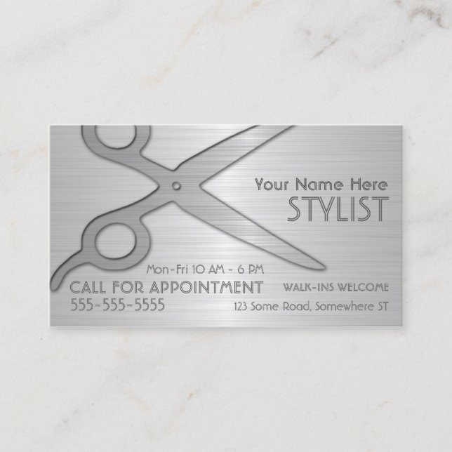 Stylist Silver Business Card (Front)