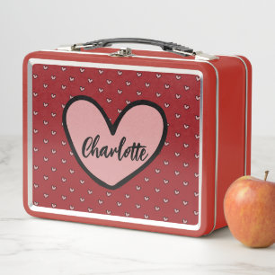 Stylist Sweet Heart Personalised gifts template  Metal Lunch Box