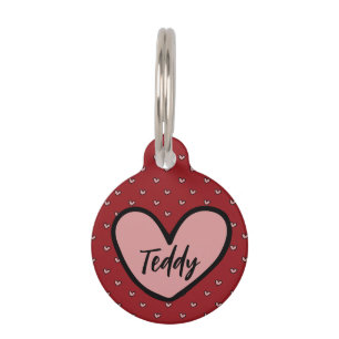Stylist Sweet Heart Personalised template Pet Tag