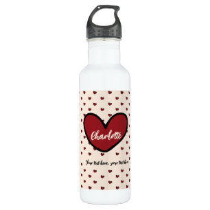 Stylist Sweet Heart Personalized gifts template 710 Ml Water Bottle