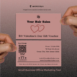 Stylist Valentine's Day Gift $10 Gift Voucher Card