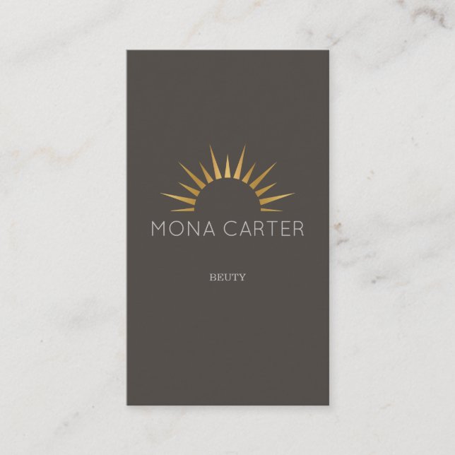 Stylistic art deco sun business card (Front)