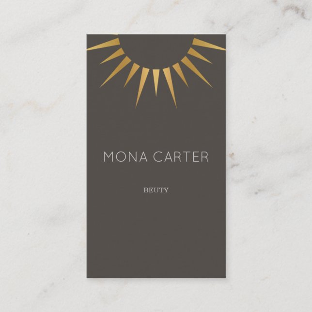 Stylistic art deco sun business card (Front)
