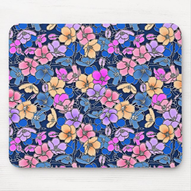Stylistic Floral Pattern 46 Mouse Pad (Front)