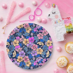 Stylistic Floral Pattern 46 Paper Plate