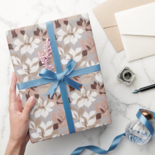 Stylized Abstract Petals in Trendy Colors Wrapping Paper