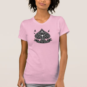 Stylized Ace of Spades — Art-Deco Vector Emblem T-Shirt