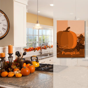 Stylized Autumn-Orange Pumpkin Canvas Print