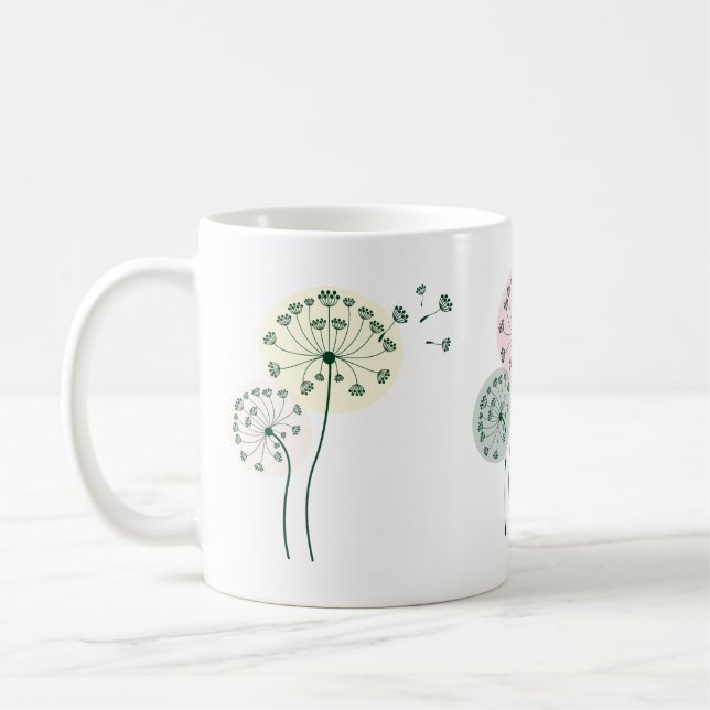 Stylized Dandelions Coffee Mug (Left)