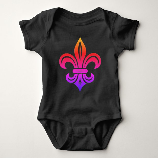 "Stylized Fleur-de-lis" T-Shirt Baby Bodysuit (Front)